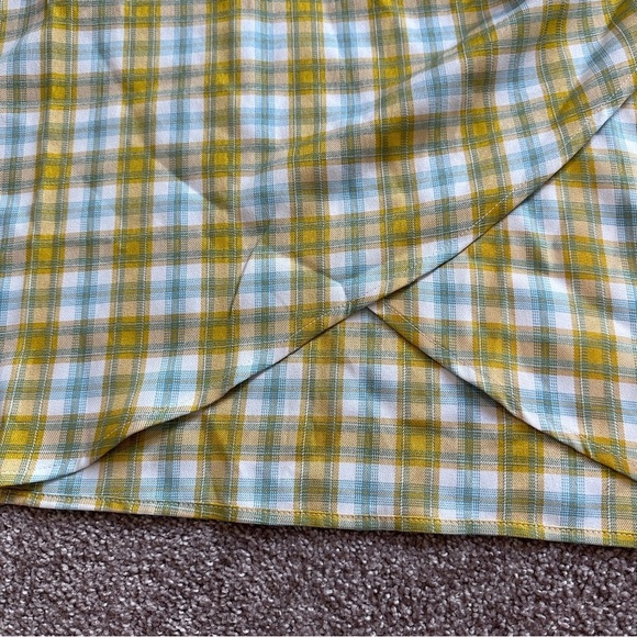 Cider Yellow White Plaid Bow Side Midi Skirt Women’s Plus Size 2X Twee Academia - Picture 8 of 16